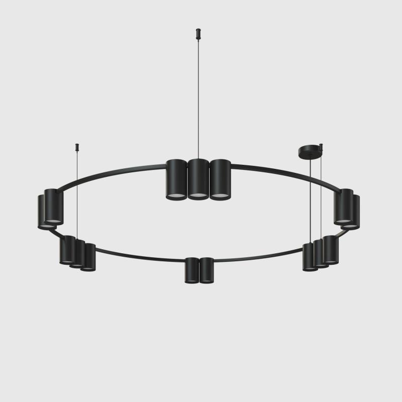  Светильник ORBIT 15Вт 15xGU10 IP20 LED подвесной алюм. матов. черн. DENKIRS 764326 фото в каталоге от BTSprom.by