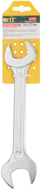  Ключ рожковый "Хард" хромированное покрытие 24х27мм FIT 63489 фото в каталоге от BTSprom.by