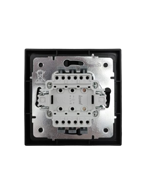  Кнопка звонка СП ZIMA IP20 безвинт. зажим черн. бархат LEZARD 704-4288-103QC фото в каталоге от BTSprom.by