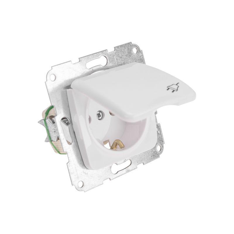  Розетка 1-м СП DEA 16А с заземл. керамика с крышкой механизм бел. Kranz KR-78-0216 фото в каталоге от BTSprom.by