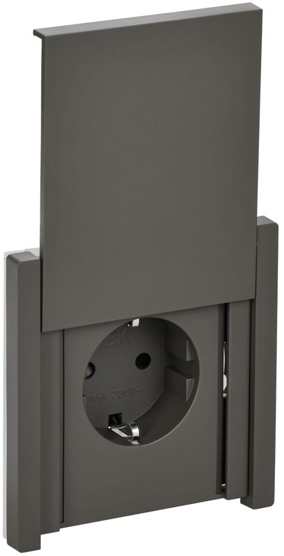розетка сп forte&piano 16а ip44 fp321 с заземл. защ. шторки с крышкой винт. крепл. сер. iek fp-r16-16-44-k03 от BTSprom.by