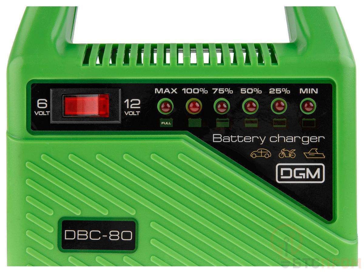  Зарядное устройство DGM DBC-80 (6 В / 12 В, 6 А, 5 - 80 А*ч) фото в каталоге от BTSprom.by