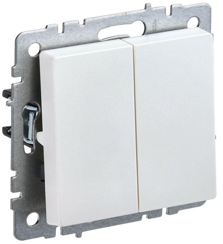 выключатель 2-кл. сп brite вс10-2-0-брж 10а механизм жемчуж. iek br-v20-0-10-k36 от BTSprom.by