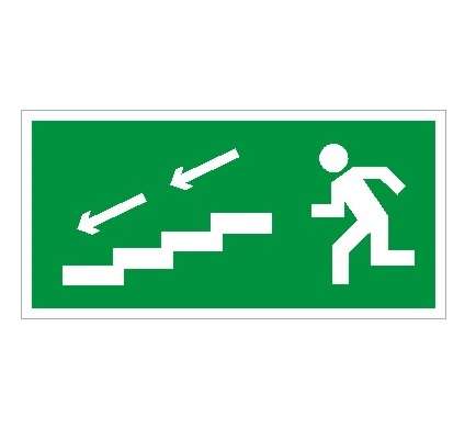 пиктограмма "по лестнице вниз налево" пэу 005 130х260 ст 2502000650 от BTSprom.by