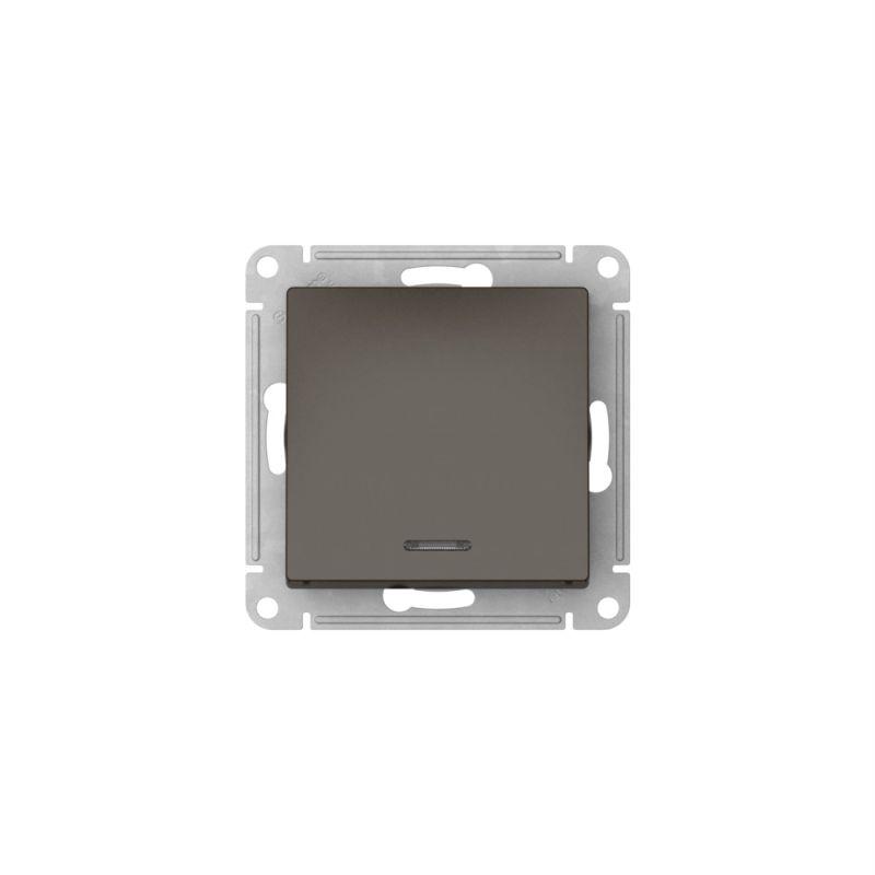  Переключатель 1-кл. AtlasDesign (сх. 6а) 10AX с подсветкой быстрозажим. клем. механизм мокко SE ATN000663S фото в каталоге от BTSprom.by