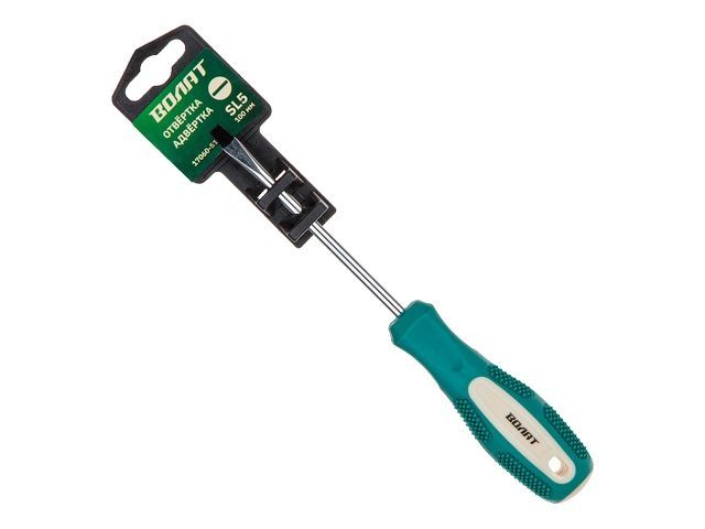 отвертка "-" 5,0х100мм sl волат (шлицевая slotted, двухкомп. рукоятка anti-slip) 17060-510 от BTSprom.by