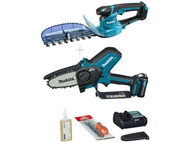 комплект аккум. кусторез makita uh 201 dz + аккум. цепная пила uc100dwa (12.0 в, без аккумулятора, длина ножа 200 мм, шаг ножа: 26 мм, вес 1.3 кг) от BTSprom.by