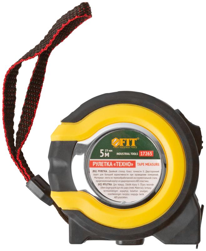  Рулетка Техно 5мх19мм прорезиненный корпус двойн. стопор FIT 17265 фото в каталоге от BTSprom.by