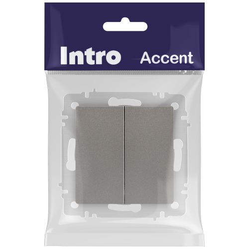  Выключатель 2-кл. СП Accent 6-104-09 10А IP20 250В AL/CU титан Intro Б0063499 фото в каталоге от BTSprom.by