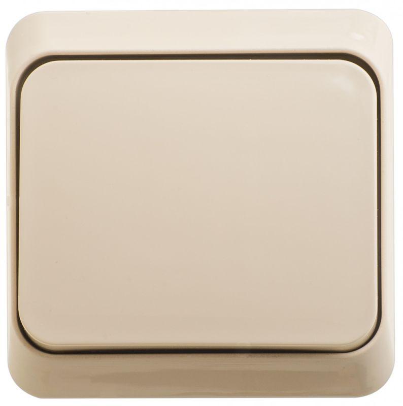  Выключатель кнопочный 1-кл. ОП Этюд 10А IP20 с самовозвратом крем. SE KA10-001K фото в каталоге от BTSprom.by