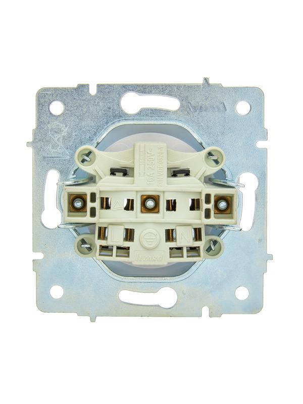  Розетка 1-м СП ASTI 16А IP20 без заземл. термопласт механизм бел. LEZARD 7081-0288-121B фото в каталоге от BTSprom.by