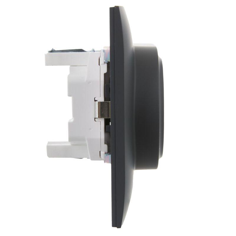  Розетка 2-м SKANDY 16А с заземл. без защ. шторок в сборе SK-R08G графит IEK SK-R21-16-K53-F фото в каталоге от BTSprom.by