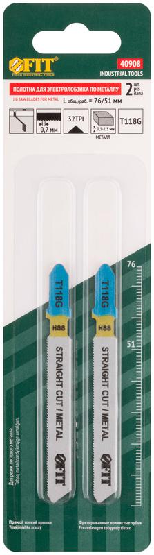  Полотно по металлу HSS 76/51/0.7мм (Т118G) фрезерованные волнистые зубья (уп.2шт) FIT 40908 фото в каталоге от BTSprom.by