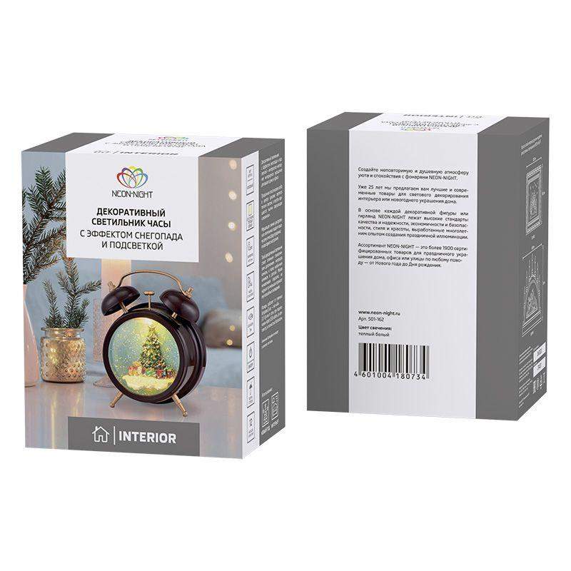  Светильник декоративный "Часы" эффект снегопада Neon-Night 501-162 фото в каталоге от BTSprom.by