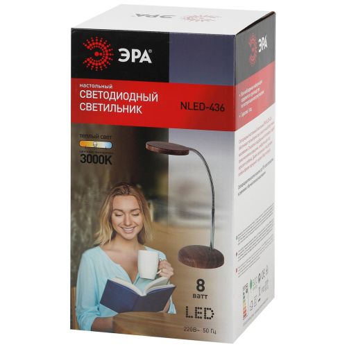  Светильник NLED-436-8W-WOOD настол. дерево ЭРА Б0031615 фото в каталоге от BTSprom.by