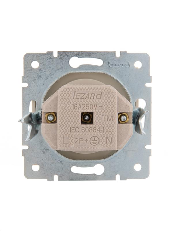  Розетка 1-м СП Rain 16А IP20 без заземл. керамика механизм крем. LEZARD 703-0388-121 фото в каталоге от BTSprom.by