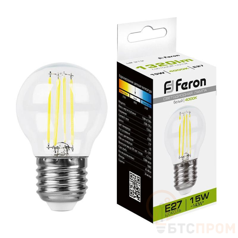 Лампа светодиодная 15Вт 230В E27 4000К прозрачн. LB-515 FERON 38253 фото в каталоге от BTSprom.by  Лампа светодиодная 15Вт 230В E27 4000К прозрачн. LB-515 FERON 38253 фото в каталоге от BTSprom.by