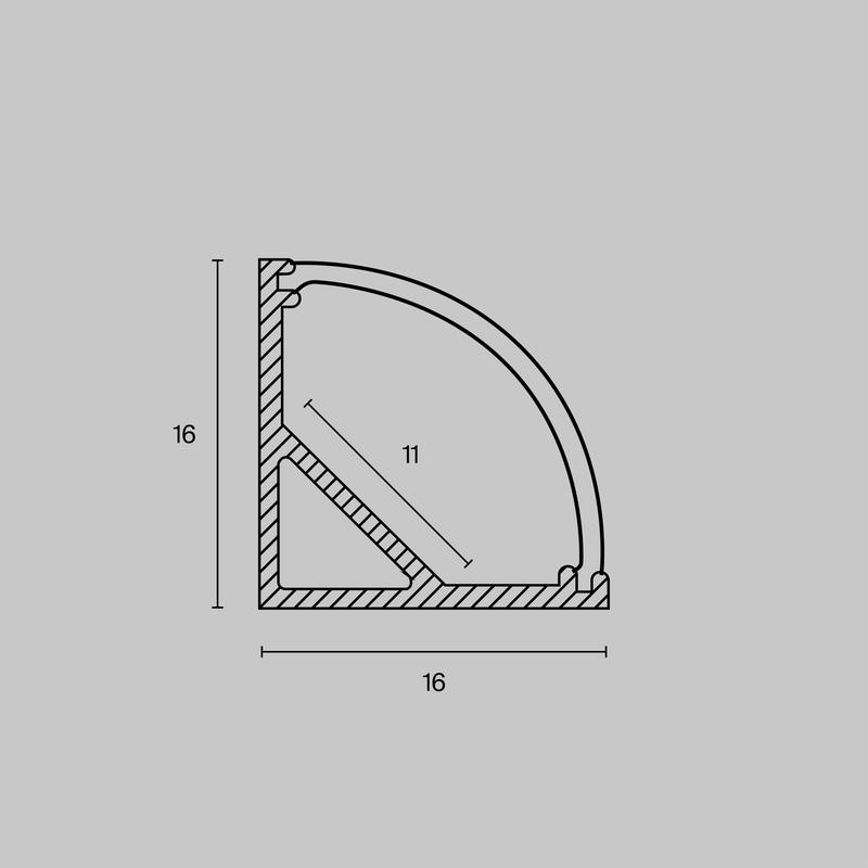  Профиль накладной 16х16 алюм. Maytoni ALM008S-2M фото в каталоге от BTSprom.by