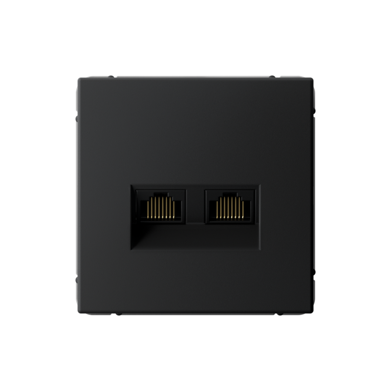 розетка компьютерная 2-м artgallery rj45 + rj45 кат.5e механизм карбон se gal001085 от BTSprom.by