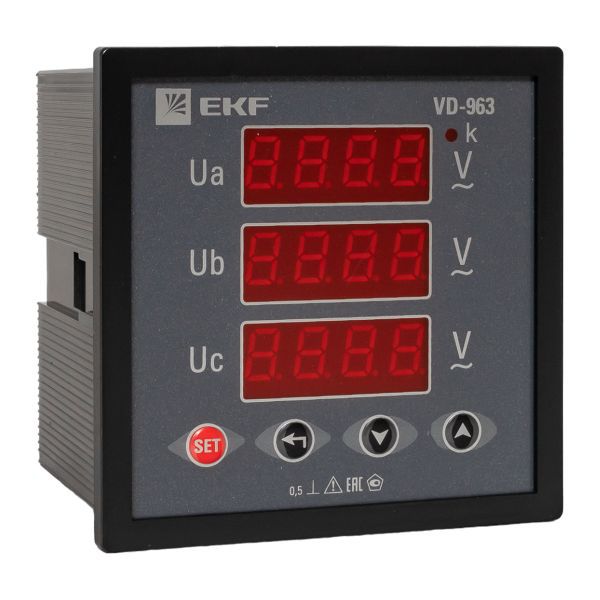 вольтметр цифровой vd-963 на панель 96х96 трехфазный ekf vd-963 от BTSprom.by