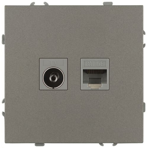 розетка комбинированная сп galaxy rj45 + tv 16а ip20 250в титан эра б0070788 от BTSprom.by