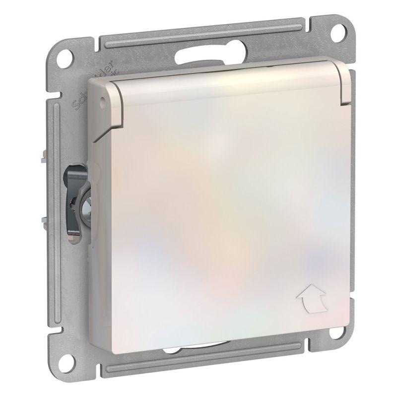 розетка 1-м сп atlasdesign 16а ip20 с заземл. защ. шторки с крышкой механизм жемчуж. se atn000446 от BTSprom.by
