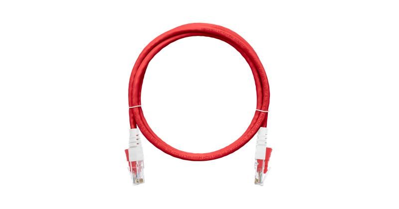 шнур коммутационный кат.5e (класс d) u/utp 4 пары 24 awg (7х0.195мм) 100мгц 2хrj45 (8p8c) t568b мж bc чистая медь lszh нг(а)-hfltx с замком красн. 15м nikomax nmc-pc4ud55b-015-cs-rd от BTSprom.by