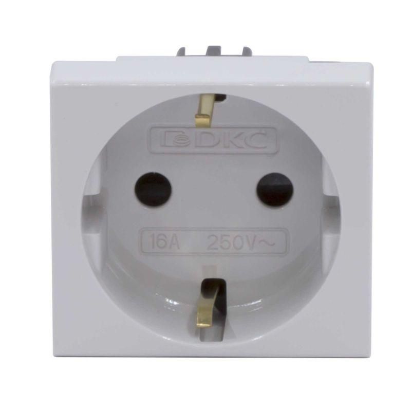 розетка 1-м 2мод. viva 16а ip20 2p+e с заземл. защ. шторки сер. dkc 45025 от BTSprom.by