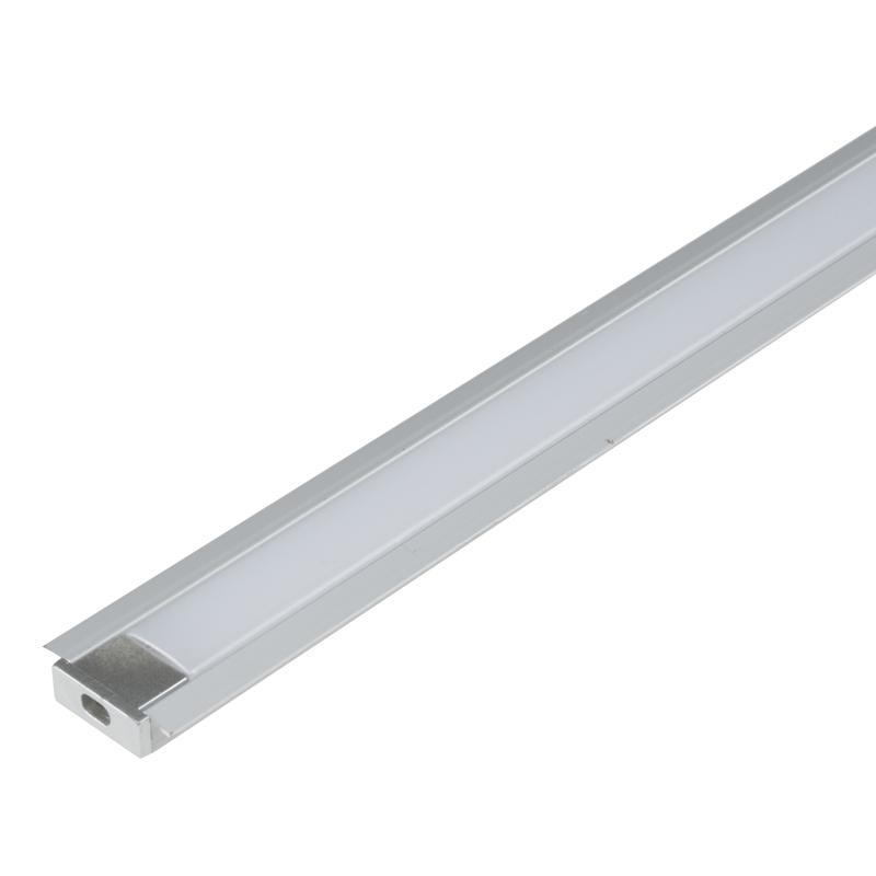 профиль врезной ufe-k01 silver/frozen 200 polybag матов. алюм. рассеив. 200см в компл. 2 заглушки uniel ul-00005026 от BTSprom.by