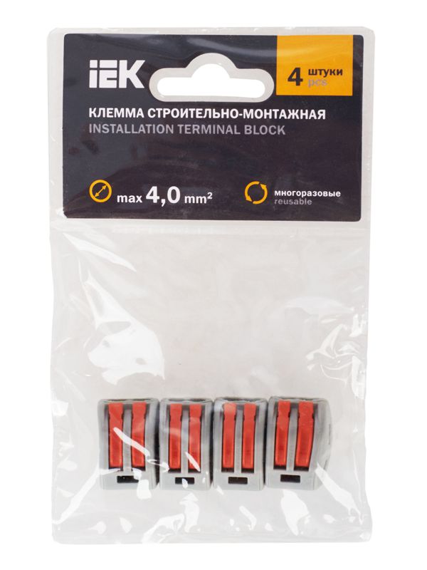  Клемма строительно-монтажная СМК 222-412 (уп.4шт) IEK UKZ-004-412 фото в каталоге от BTSprom.by