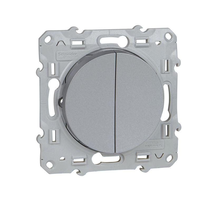  Выключатель 2-кл. СП Odace 10А IP21 (сх. 2) механизм алюм. SchE S53R211 фото в каталоге от BTSprom.by