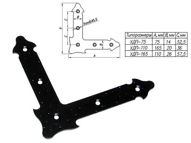 уголок 165 мм декоративный, прямой, черн. мат. starfix smp-54732-1 от BTSprom.by