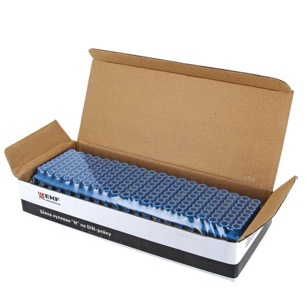 шина нулевая n 6х9 8 отвер. латунь син. нейлоновый корпус комбинированный proxima ekf sn0-63-08-dn от BTSprom.by