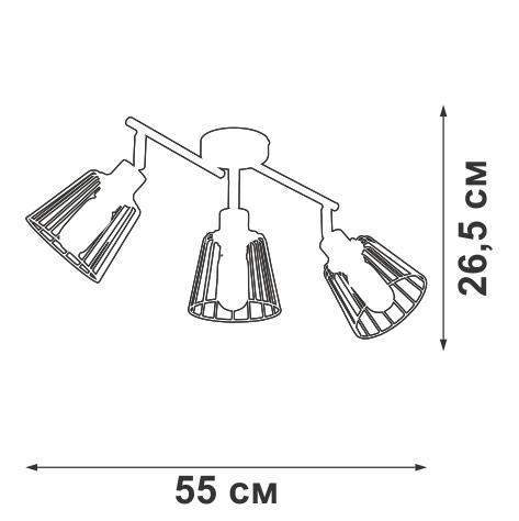 Люстра 3хE27 макс. 60Вт Vitaluce V4589-1/3PL фото в каталоге от BTSprom.by