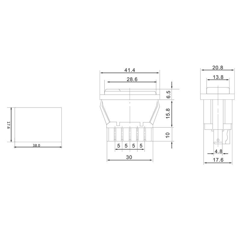  Выключатель клавишный (стеклоподъемника) 12В 20А (5с) (ON)-OFF-(ON) черн. с подсветкой (ASW-02D) Rexant 36-4420 фото в каталоге от BTSprom.by
