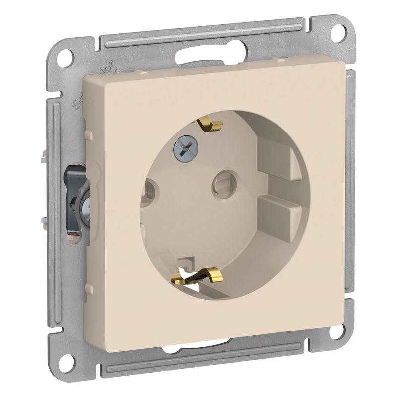 розетка 1-м сп atlasdesign 16а ip20 с заземл. защ. шторки механизм беж. se atn000245 от BTSprom.by