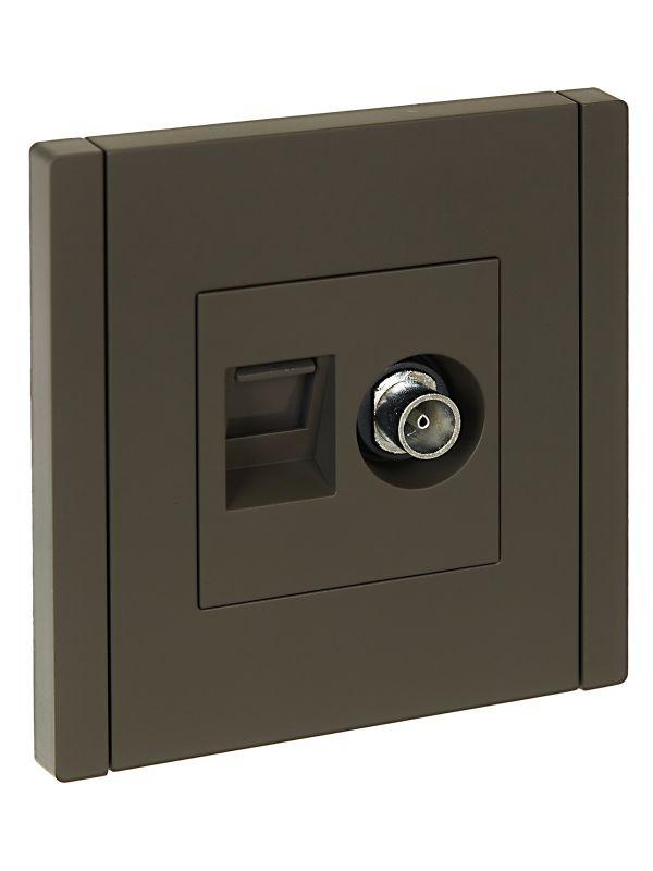 розетка 2-м tv+rj45 кат.5e forte&piano fp336 сер. iek fp-ak20-1-k03 от BTSprom.by