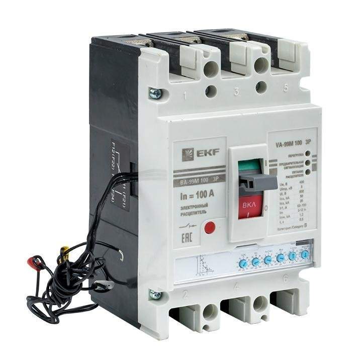выключатель автоматический 3п 100/100а 50ка ва-99м электр. расцеп. доп. контакты; расшир. выводов proxima ekf mccb99-100-100me-ax-ocp от BTSprom.by