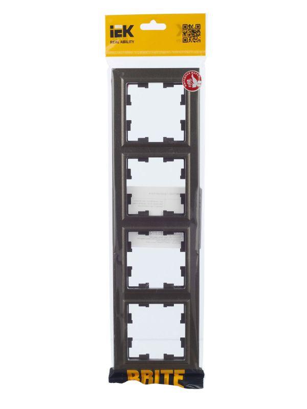  Рамка 4-м BRITE РУ-4-БрТБ бронза IEK BR-M42-K45 фото в каталоге от BTSprom.by