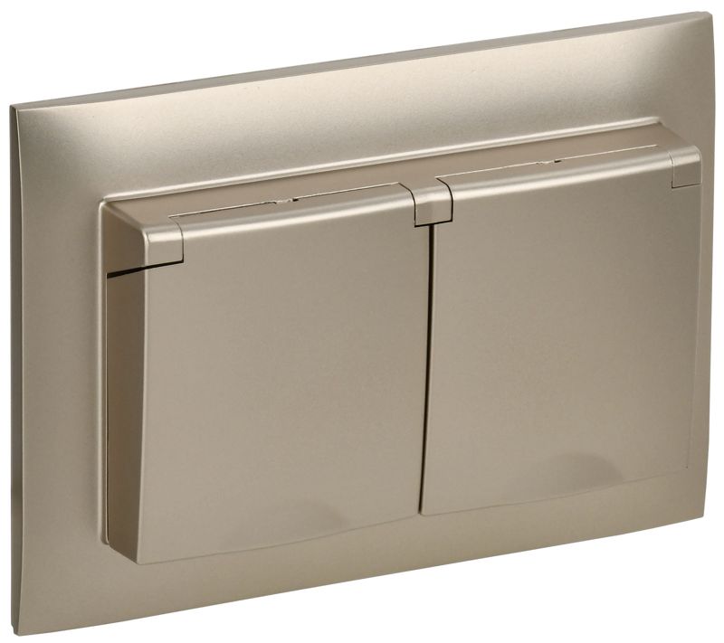 розетка 2-м skandy 16а ip44 с крышкой в сборе sk-r12sh шампань iek sk-r26-16-44-k37-f от BTSprom.by