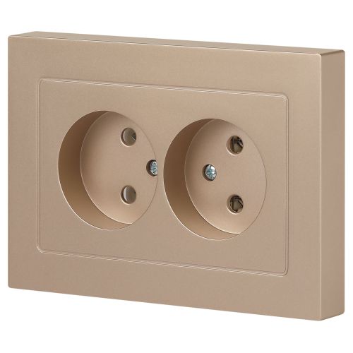  Розетка 2-м СП Accent 6-204-04 16А IP20 250В 2P AL/CU шампань Intro Б0063462 фото в каталоге от BTSprom.by