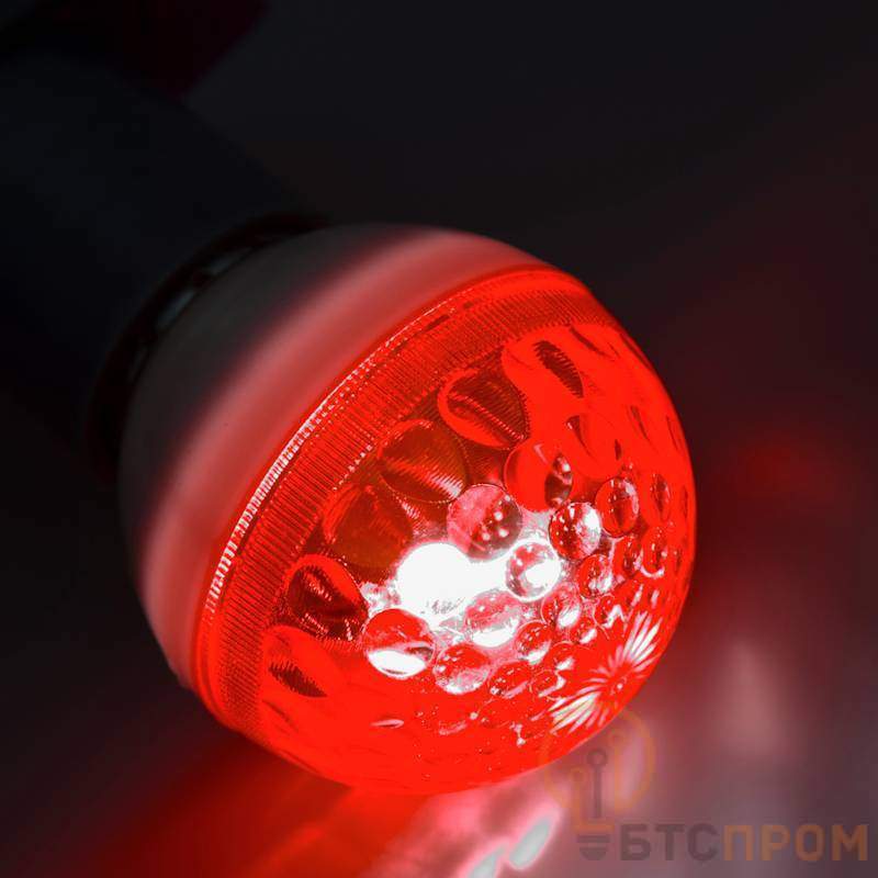  Лампа строб E27, диаметр 50, красная, (10млн вспышек) фото в каталоге от BTSprom.by