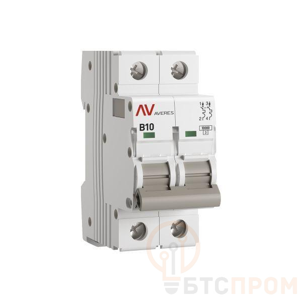 Выключатель автоматический модульный 2п B 10А 10кА AV-10 AVERES EKF mcb10-2-10B-av фото в каталоге от BTSprom.by  Выключатель автоматический модульный 2п B 10А 10кА AV-10 AVERES EKF mcb10-2-10B-av фото в каталоге от BTSprom.by