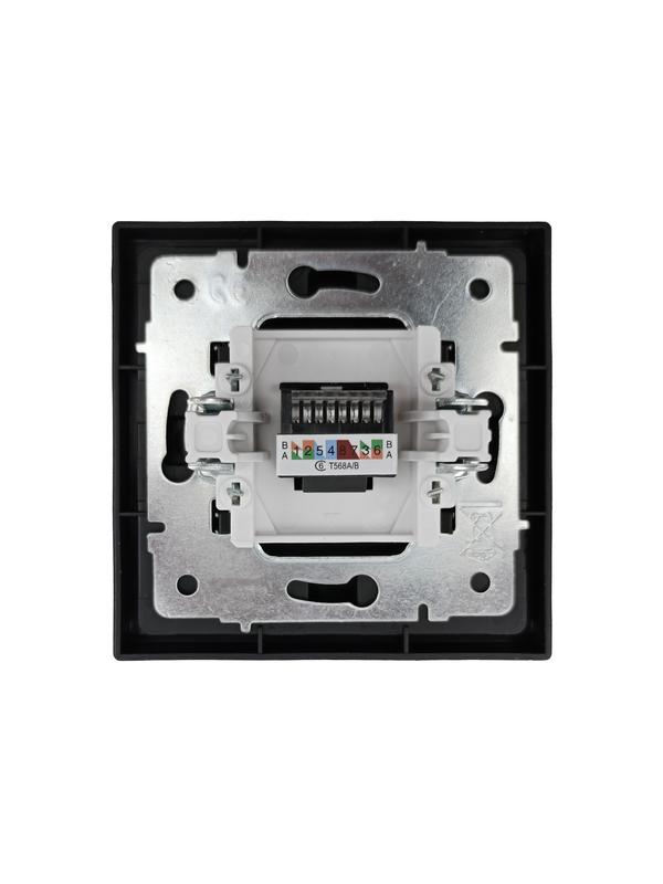  Розетка компьютерная 1-мест. СП ZIMA IP20 черн. бархат LEZARD 704-4288-140 фото в каталоге от BTSprom.by