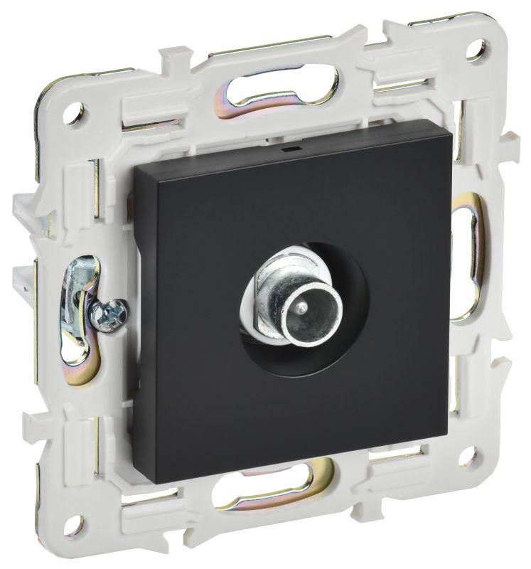 розетка телевизионная проходная tv skandy sk-a17bl черн. iek sk-a10-p-k02 от BTSprom.by