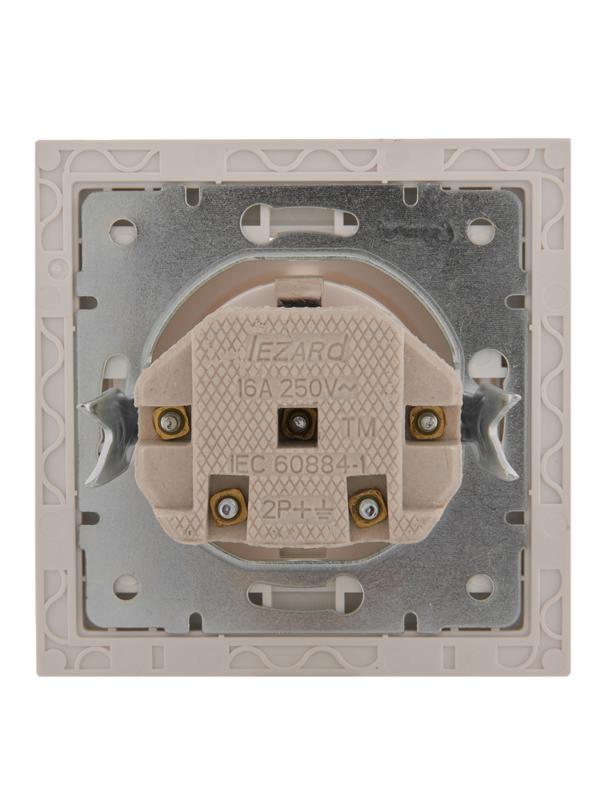  Розетка 1-м СП Rain 16А IP20 защ. шторки керамика бел. LEZARD 703-0202-124 фото в каталоге от BTSprom.by