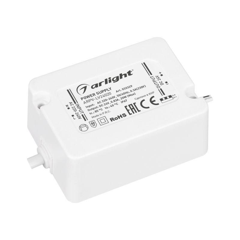 блок питания arpv-lv24020 24в 0.83а 20вт ip67 пластик arlight 033329 от BTSprom.by
