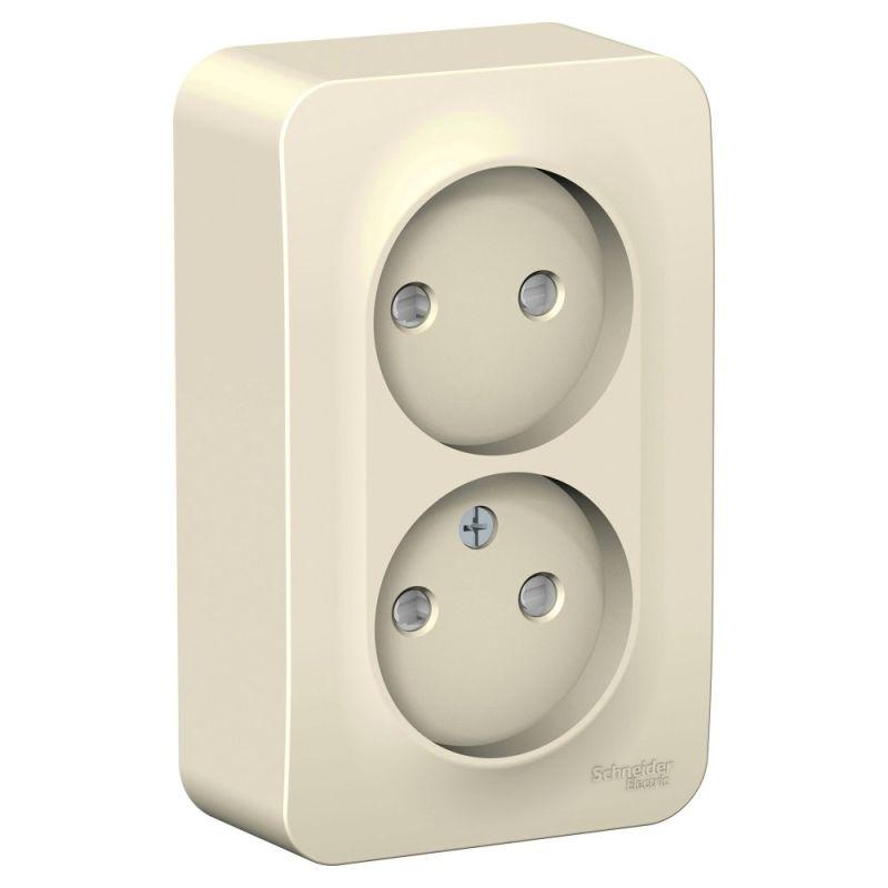 розетка 2-м оп blanca 16а ip20 250в без заземл. защ. шторки с изолир. пластиной молоч. se blnra001212 от BTSprom.by