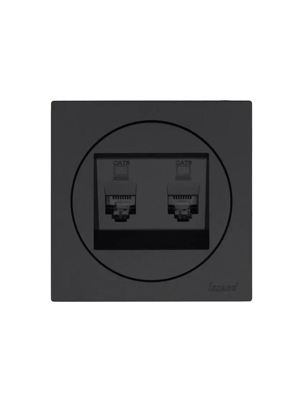  Розетка компьютерная 2-м СП OSEN кат.6 с модулем механизм черн. бархат LEZARD 743-4288-142 фото в каталоге от BTSprom.by