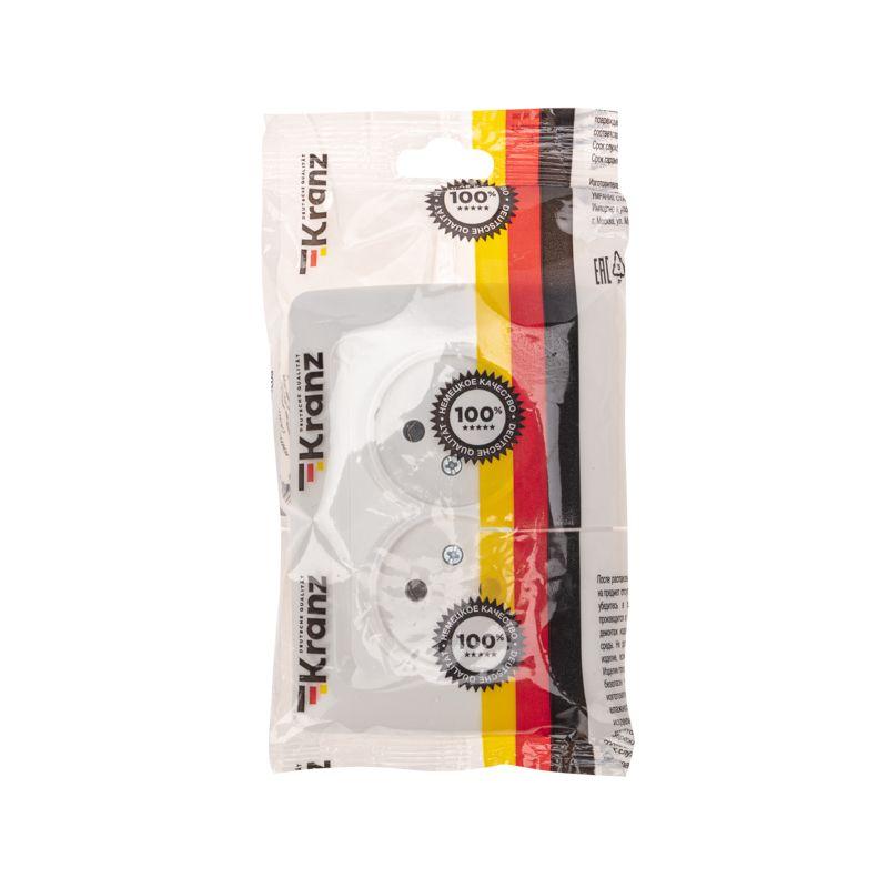  Розетка 2-м СП 10А DEA керамика без заземл. бел. Kranz KR-78-0219 фото в каталоге от BTSprom.by